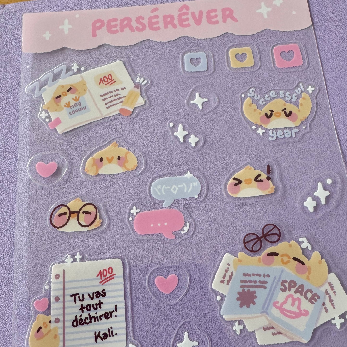 Le piaf à l'école ~ Planche de stickers