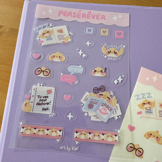 Le piaf à l'école ~ Planche de stickers