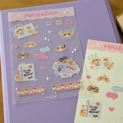Le piaf à l'école ~ Planche de stickers