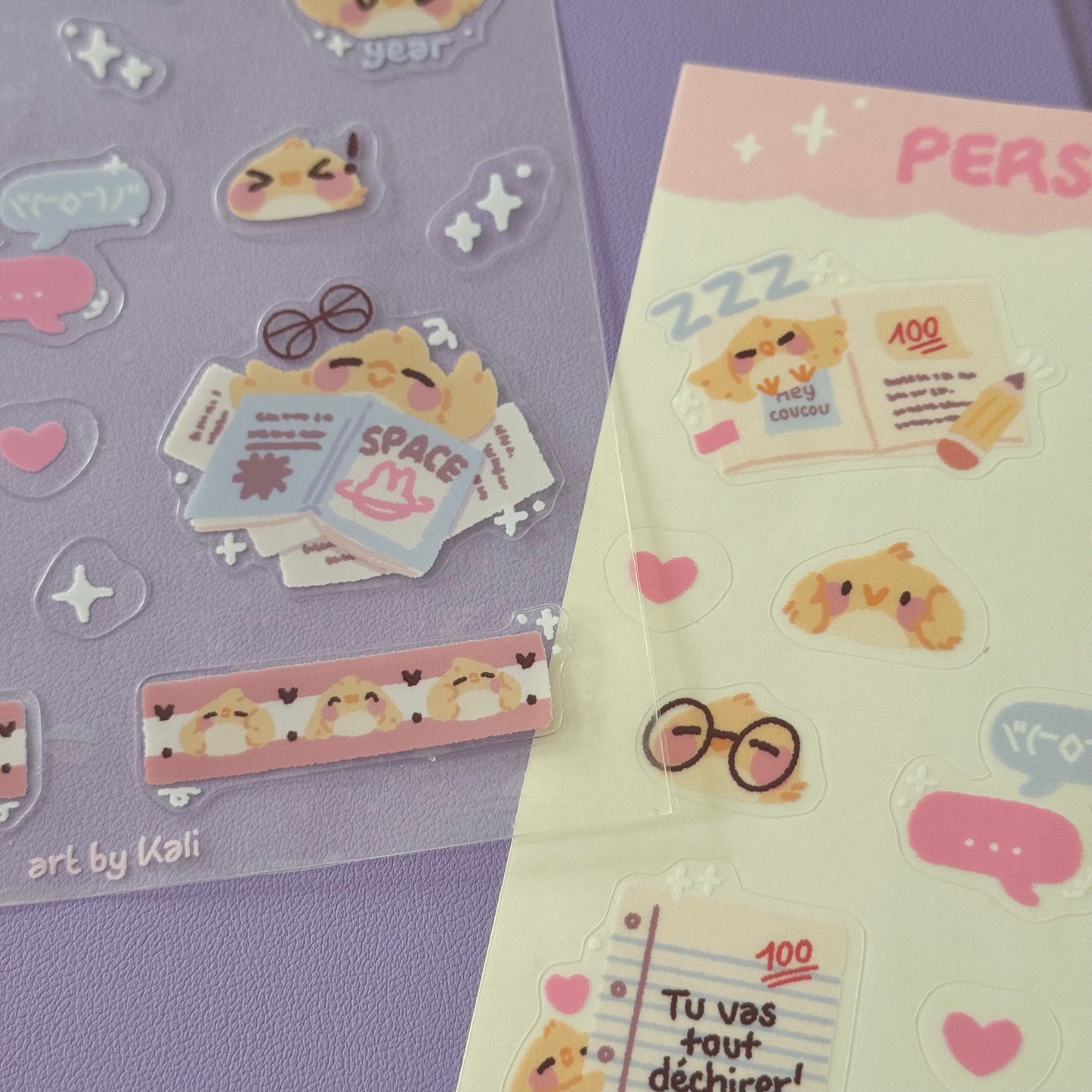 Le piaf à l'école ~ Planche de stickers