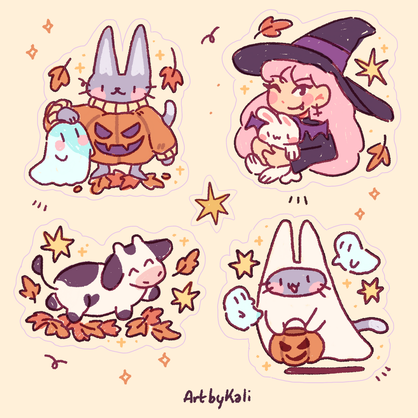 Vive l'automne ~ Planche de 5 stickers