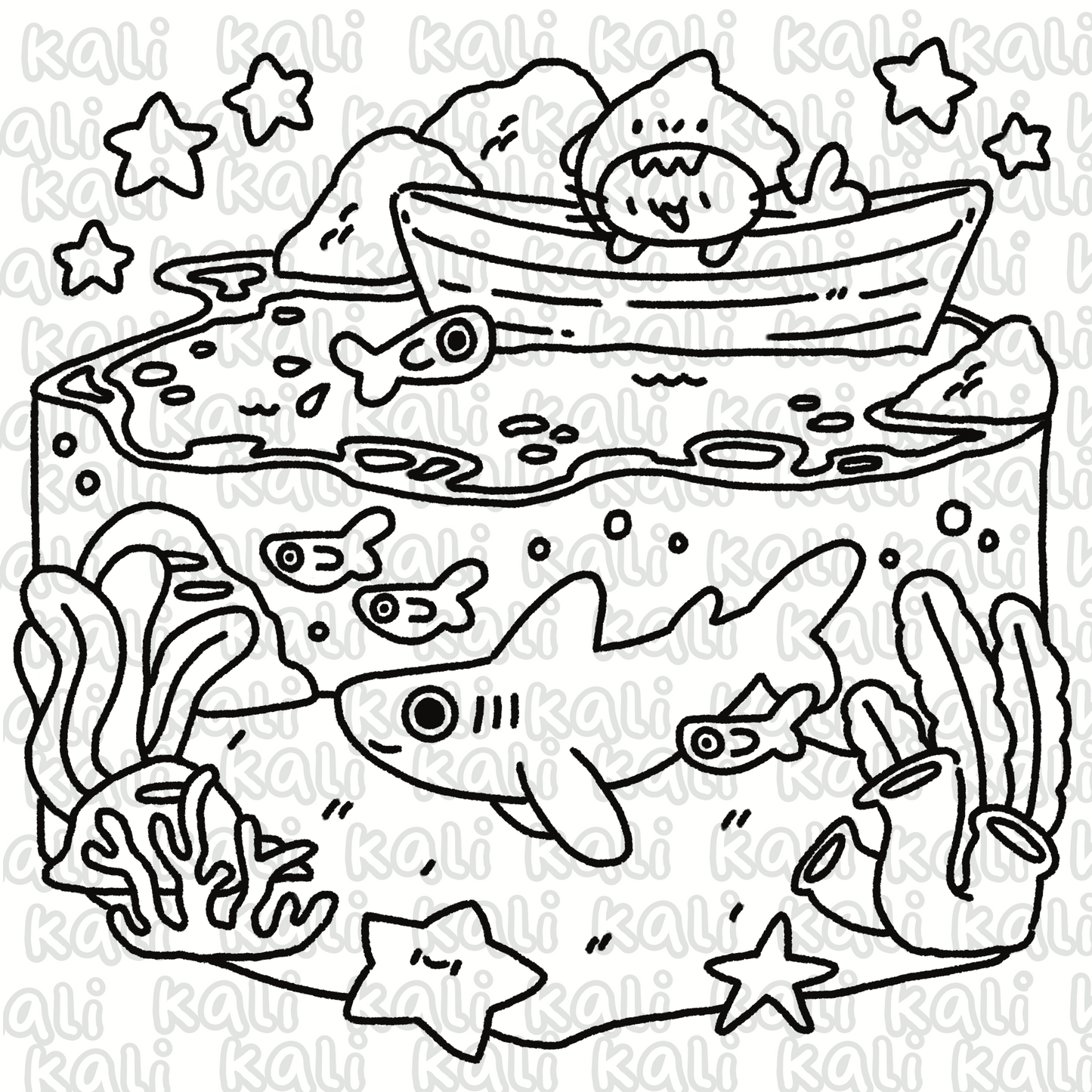 Coloriage ~ Le fan de requins